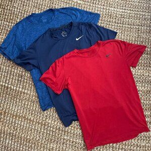 3 Item Combo Nike Performance Shirt Afro-Fit (Large) Red Blue